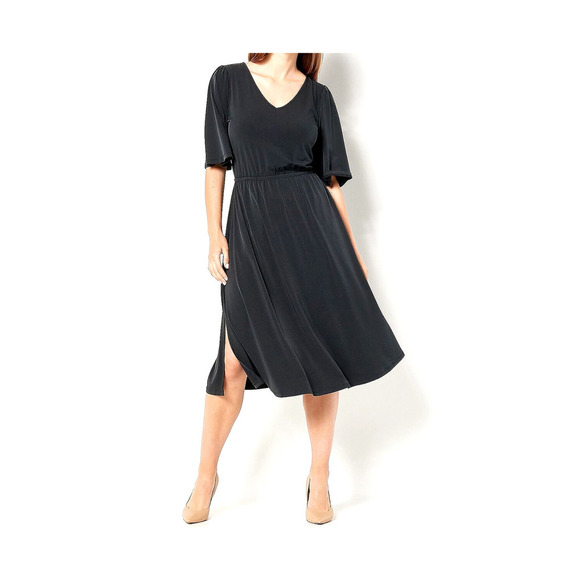Girl With Curves Knit Midi Dress with Flutter Sleeve - Black, Tall Medium - Picture 1 of 1